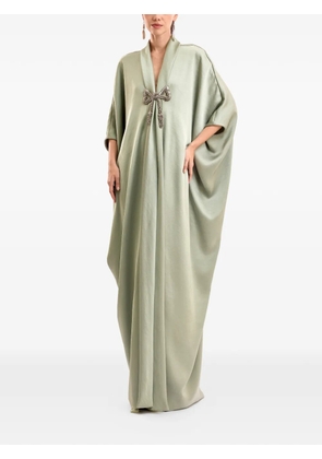 Gemy Maalouf beaded-bow kaftan - Green