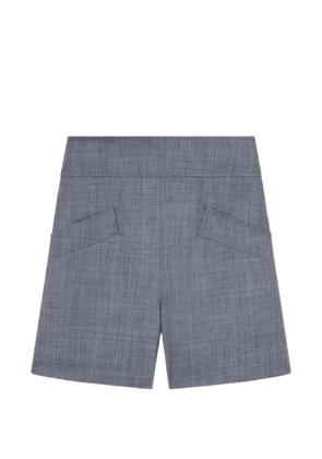 GANNI mélange-effect high-waisted shorts - Grey