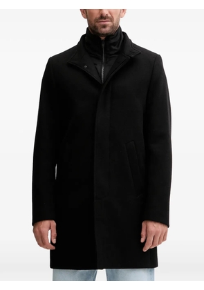 Lindbergh funnel-neck button coat - Black