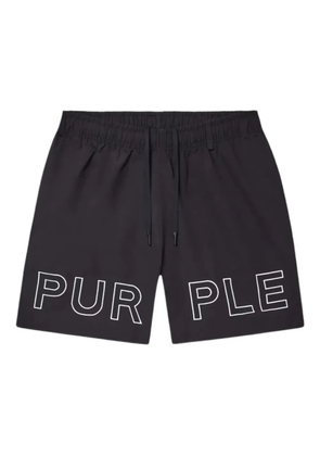 Purple Brand logo-print bermuda shorts - Black