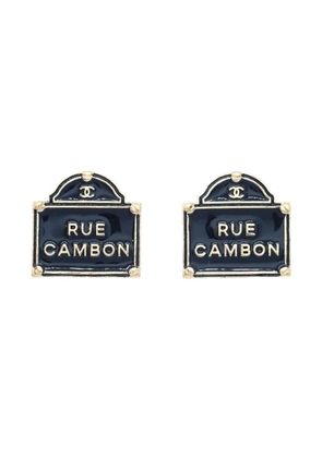 CHANEL Pre-Owned 2015 plaque earrings - Gold