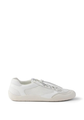 Prada Speedrock patent leather and mesh fabric sneakers - White