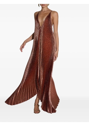 L'IDÉE pleated maxi dress - Brown