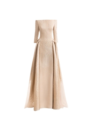 Gemy Maalouf ombré jacquard maxi dress - Neutrals