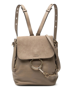 Chloé Pre-Owned 2017 Medium Calfskin and Suede Faye backpack - Brown