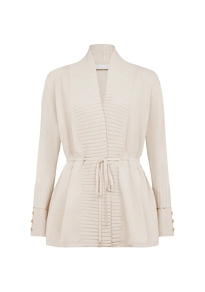 Violante Nessi Augusta belted knitted cardigan - Neutrals
