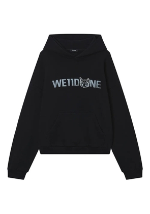 We11done logo-print hoodie - Black