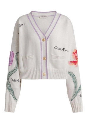 Alberta Ferretti floral embroidered cardigan - Neutrals