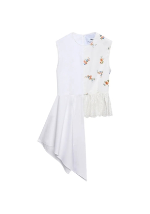 MSGM floral-detail top - White