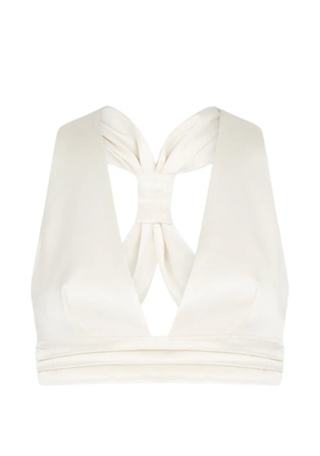 Violante Nessi Adele bow detail top - Neutrals