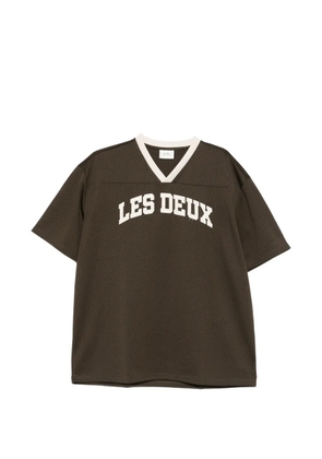 Les Deux V-neck perforated T-shirt - Brown