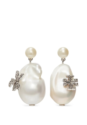 Tory Burch Moondance pear and flower drop earrings - Silver