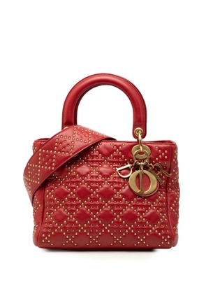 Christian Dior Pre-Owned 2017 Medium Lambskin Cannage Studded Supple Lady Dior satchel - Red
