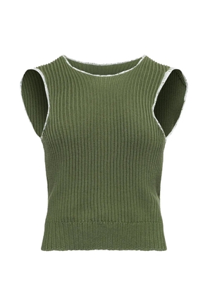 MM6 Maison Margiela ribbed stitch sleeveless tank top - Green
