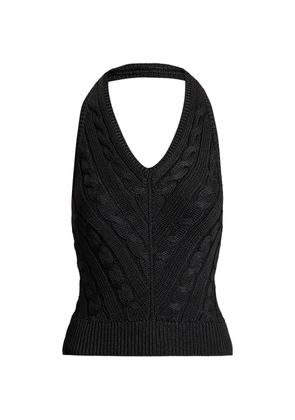 Ralph Lauren Collection cable-knit backless halter knitted top - Black