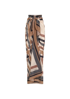 Amir Slama knotted striped skirt - Neutrals