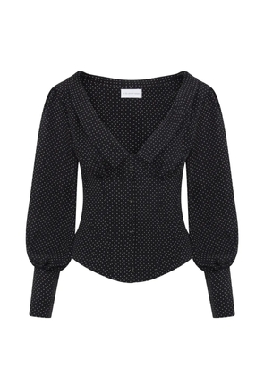 Violante Nessi polka-dots V-neck blouse - Black