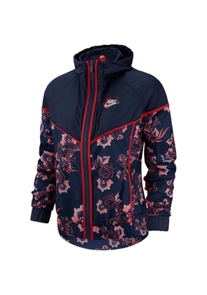 Nike floral-print windbreaker - Blue