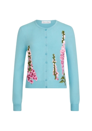 Oscar de la Renta foxglove threadwork cardigan - Blue