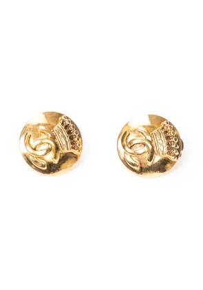 CHANEL Pre-Owned 1990 CC-embossed earrings - Gold