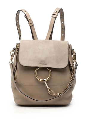 Chloé Pre-Owned 2017 Medium Calfskin and Suede Faye backpack - Brown