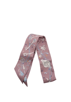 Hermès Pre-Owned 2000-2025 Les Cles a Pois Silk Twilly Scarf scarves - Purple