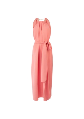 Carolina Herrera chain-strap halterneck midi satin dress - Pink
