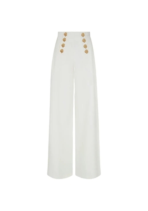 Violante Nessi Viotti button wide-leg pallazo pants - White