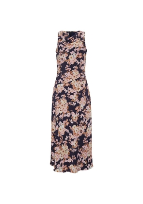 Cara Cara Crystal floral-pattern midi dress - Blue