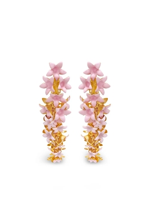 Oscar de la Renta floral drop earrings - Pink