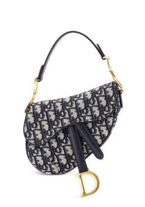 Christian Dior Pre-Owned Saddle Handbag Oblique Canvas Mini shoulder bag - Blue