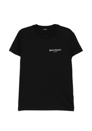 Balmain logo-patched round neck T-shirt - Black