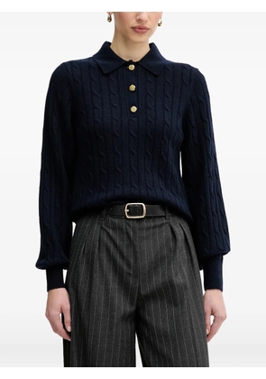 Barbour Evie cable knit polo top - Blue