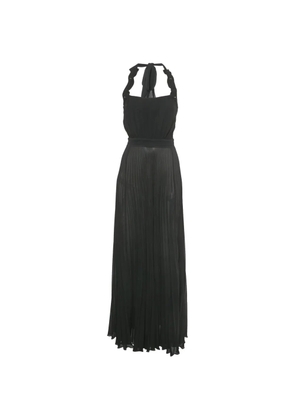 Elisabetta Franchi plisse halter dress - Black