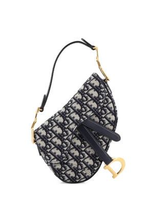 Christian Dior Pre-Owned Saddle Handbag Oblique Canvas Mini shoulder bag - Blue