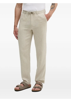 Lindbergh drawstring herringbone trousers - Neutrals