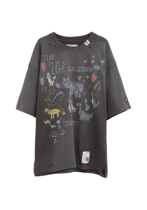 Maison MIHARA YASUHIRO graphic-print distressed T-shirt - Grey