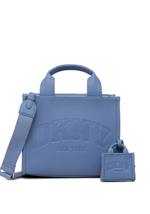 DKNY logo-embossed charm tote bag - Blue