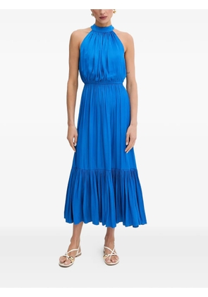 Morgan halter-neck ruffled midi dress - Blue
