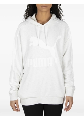 PUMA logo-detail long-sleeve hoodie - White