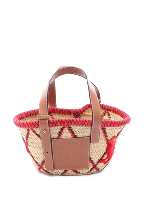 Loewe Pre-Owned 2010-2026 Small Raffia Anagram Basket Tote handbag - Brown