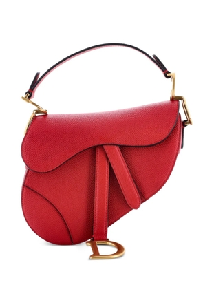 Christian Dior Pre-Owned Saddle Handbag Leather Mini shoulder bag - Red