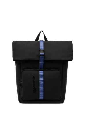 Karl Lagerfeld Jeans logo-detail buckle backpack - Black