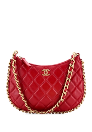 CHANEL Pre-Owned CC Chain Around Quilted Lambskin hobo bag - Red