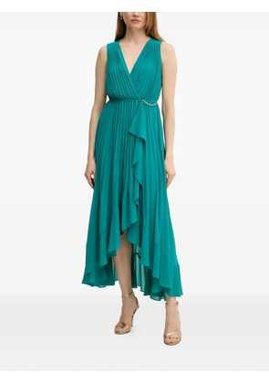 Morgan pleated V-neck midi dress - Green