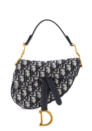 Christian Dior Pre-Owned Saddle Handbag Oblique Canvas Mini shoulder bag - Blue