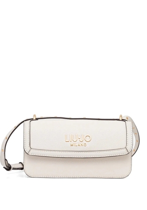 LIU JO logo-lettering studded satchel - White