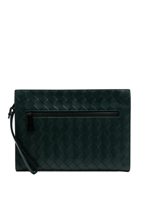 Bottega Veneta Pre-Owned 2012-2024 Small Calfskin Intrecciato Document Case With Wristlet clutch bag - Green