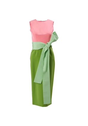 Carolina Herrera color-blocked midi dress with sash - Green