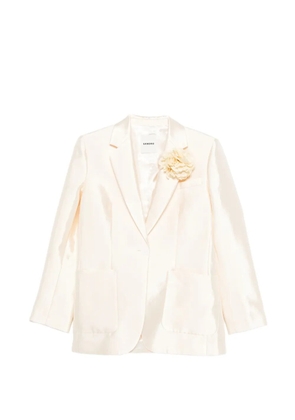 SANDRO Myrella floral-appliqué front-pocket blazer - Neutrals